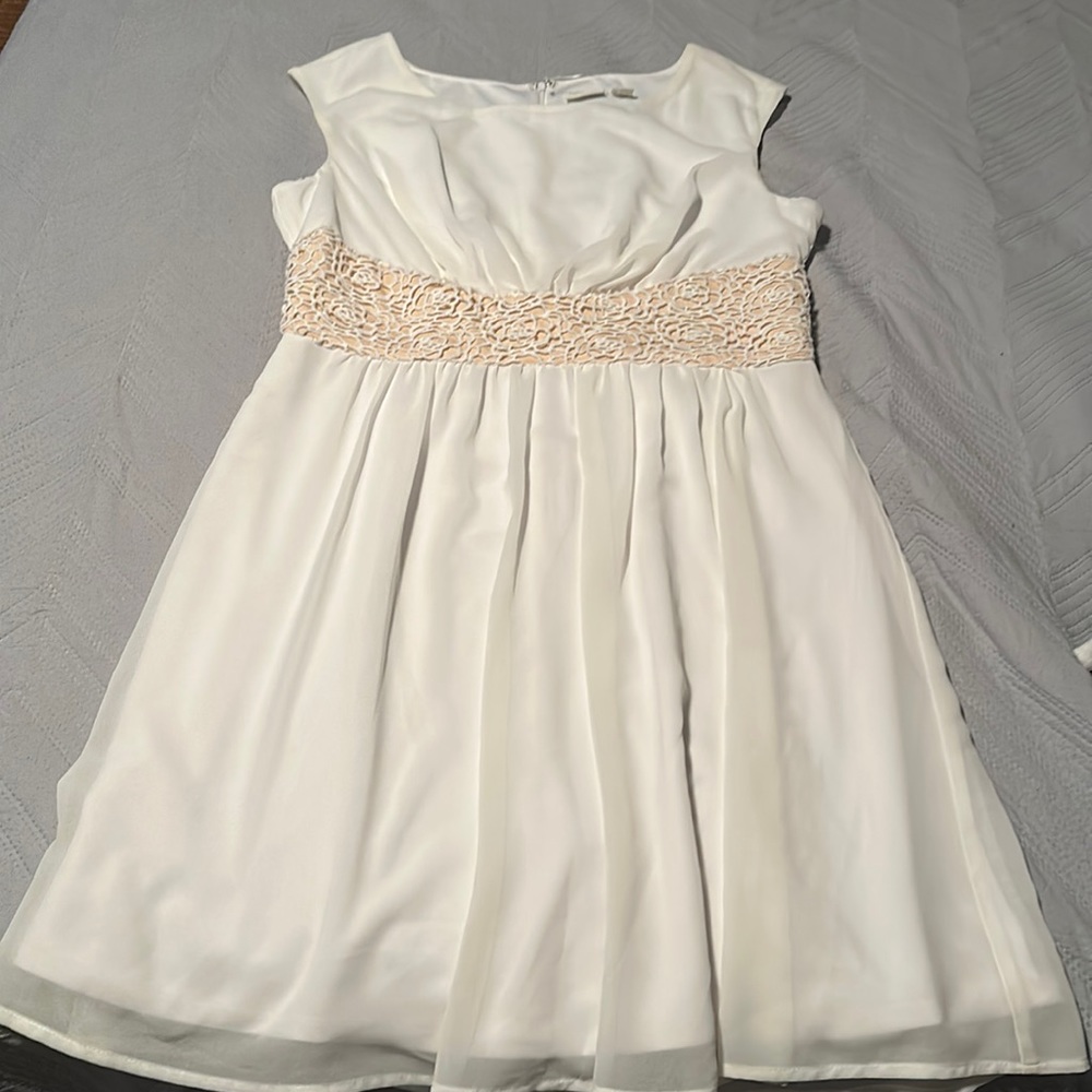 Cato Cream and Tan Mini Dress